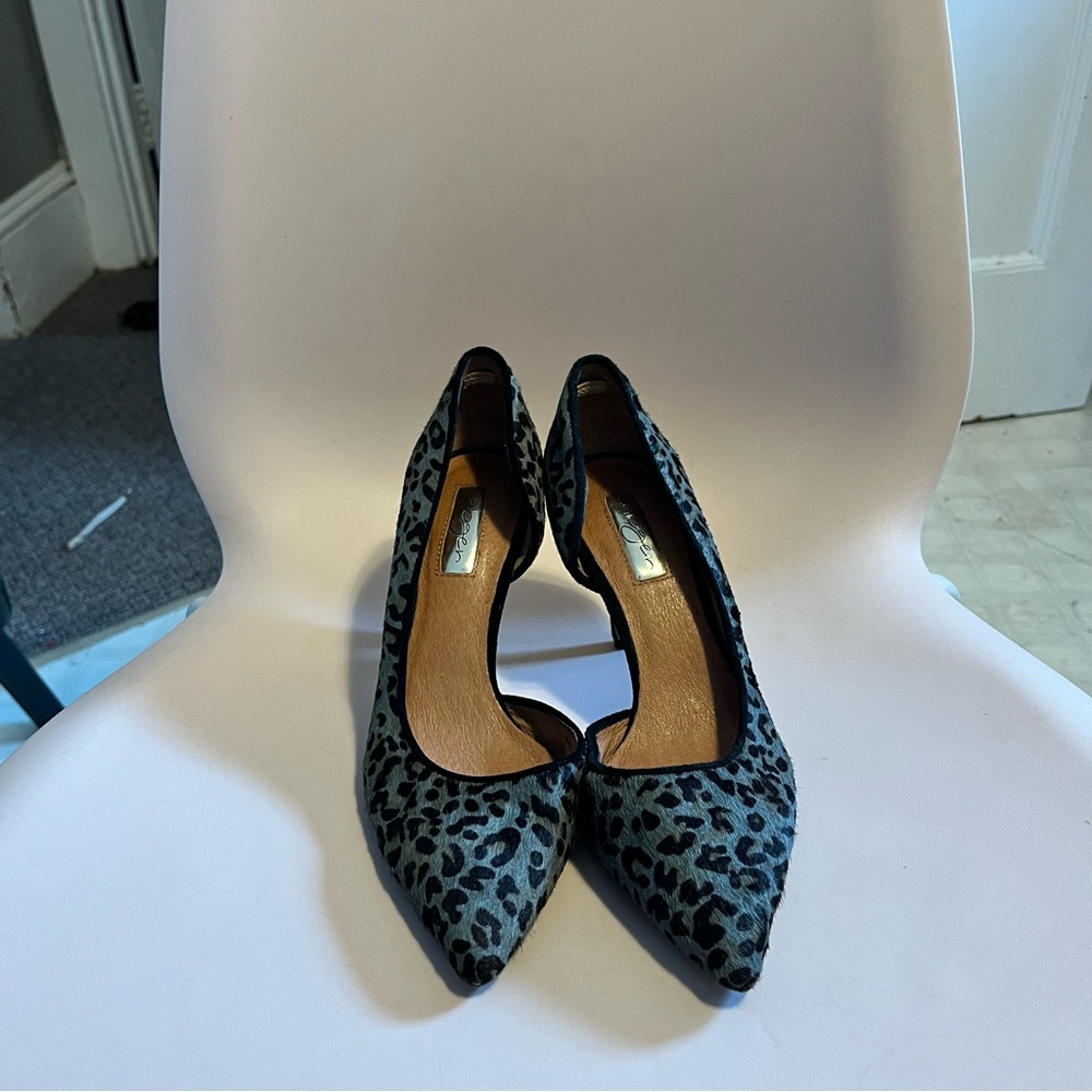 HALOGEN ANIMAL PRINT CALF HAIR PUMPS HEELS WOMENS SHOES 6.5